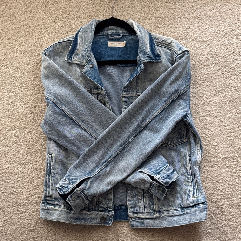 All Saints Light Blue Jean Jacket